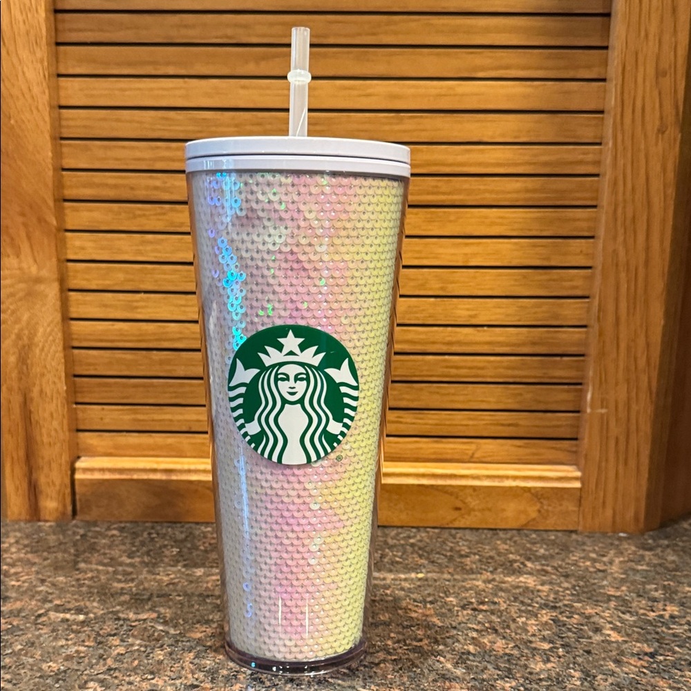 Starbucks 2020 Holiday White Sequin Tumbler